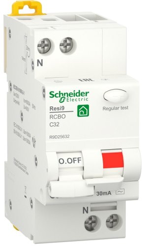 Автомат дифференциального тока АВДТ Schneider Electric Resi9 2п 32А 30мА 6кА C тип AC фото Автомат дифференциального тока АВДТ Schneider Electric Resi9 2п 32А 30мА 6кА C тип AC картинка